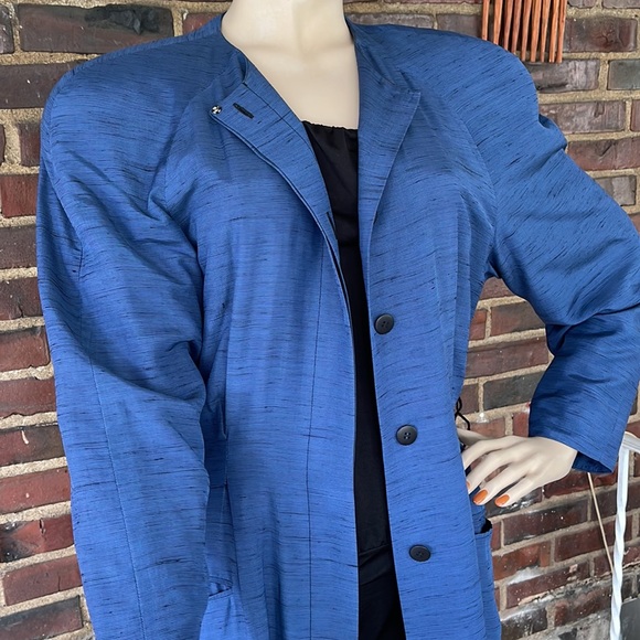 Vintage Tahari Blue Sleek Coat Dress - Picture 17 of 17